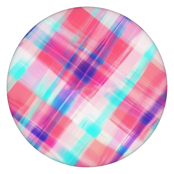 Plaid Tablecloth with Moroccan Inspired Pattern, Vintage Checkered and Striped Fusion Design, Rustic and Classic Table Cover