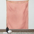 thumbnail image 1 of Plaid Tapestry, Colored and Checkered Country Picnic Pattern Repeating Squares Stripes Modern, Wall Hanging for Bedroom Living Room Dorm Decor, 40W X 60L Inches, Vermilion White, by Ambesonne, 1 of 5