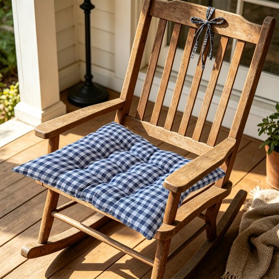 Plaid Thickened Chair Cushion, Washable Checkered Seat Pad for Dining Chair, Kitchen, Home Office, Bench and Everyday Indoor Seating