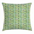 thumbnail image 1 of Plaid Throw Pillow Cushion Cover, Traditional Argyle Pattern in Pastel Green Tones Checkered Striped Classical Design, Decorative Square Accent Pillow Case, 20 X 20 Inches, Multicolor, by Ambesonne, 1 of 2