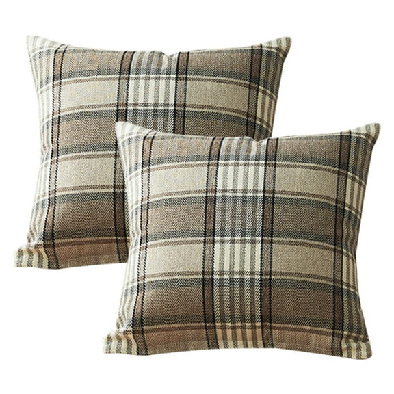 Plaid Throw Pillow Outdoor Indoor Throw Pillow Farmhouse Square Pillow, Home Decor, 18 x 18 inches