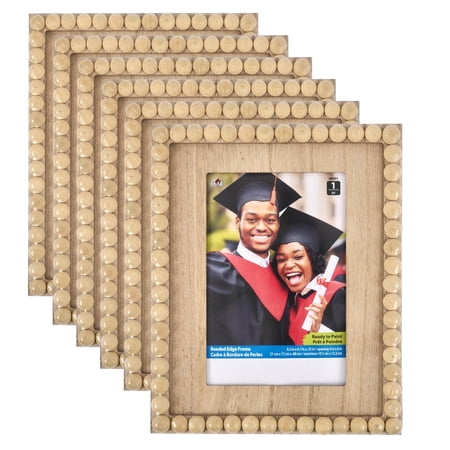 Plaid Unfinished Wood Beaded Edge Frame Set, Set of 6, 6.7 x 8.3 in