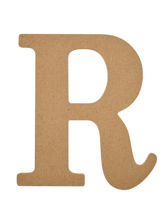 Unfinished Wood MDF 8" Letter for DIY Arts and Crafts, R