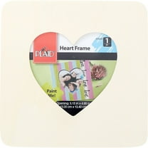 Plaid Unpainted 7.5" x 7.5" Heart Shape Wood Picture Frame