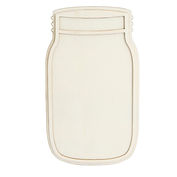 Plaid 59712E Unpainted Surface, Wood Mason Jar, 1 Piece, 10"