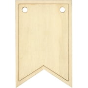 Plaid Unpainted Wood Suraces, Pennant, 7"