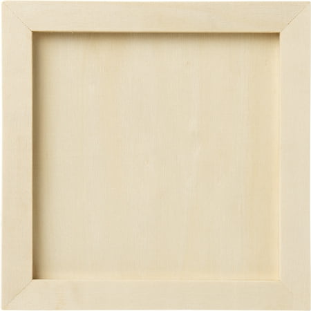 Plaid Unpainted Wood Surface, Square Panel, 3 Piece, 6" x 6"