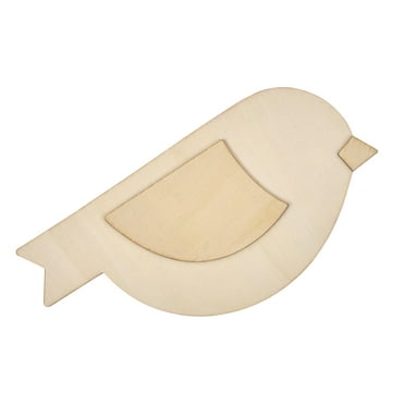 Plaid Unpainted Wood Surfaces, Bird, 7"