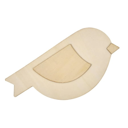 Plaid Unpainted Wood Surfaces, Bird, 7"