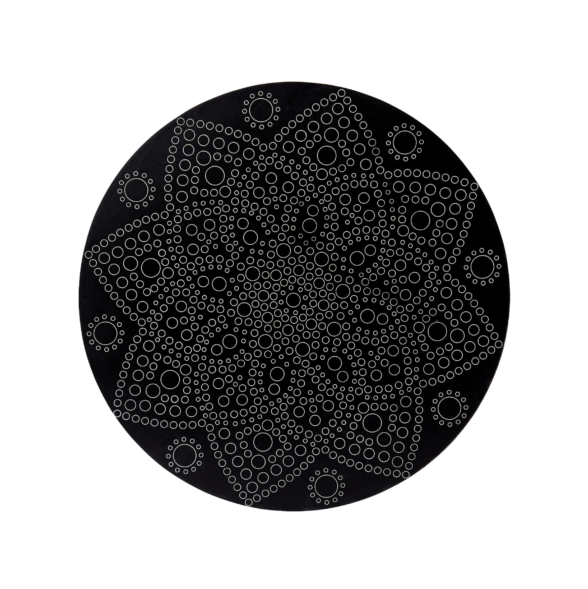 Plaid Unpainted Wood Surfaces Circle Plaque, Lotus Mandala, 10"