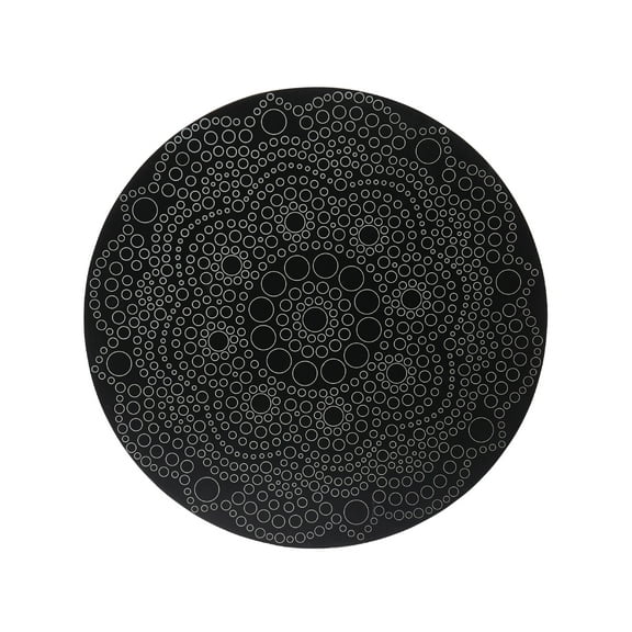 Plaid Unpainted Wood Surfaces Circle Plaque, Traditional Mandala, 10"