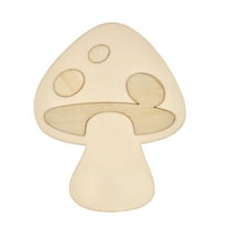 Plaid Unpainted Wood Surfaces, Mushroom, 7"