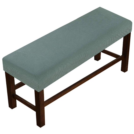 Plaid Upholstered Bench Slipcover, Stretch Dining Room Bench Covers Elastic Bench Seat Protector Dining Bench Cover Removable Washable for Living Room, Bedroom-Natural-Small
