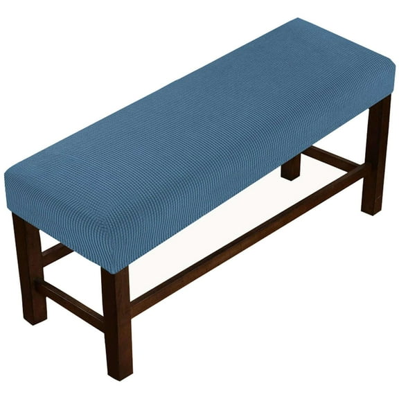 Plaid Upholstered Bench Slipcover, Stretch Dining Room Bench Covers Elastic Bench Seat Protector Dining Bench Cover Removable Washable for Living Room, Bedroom-Natural-Small