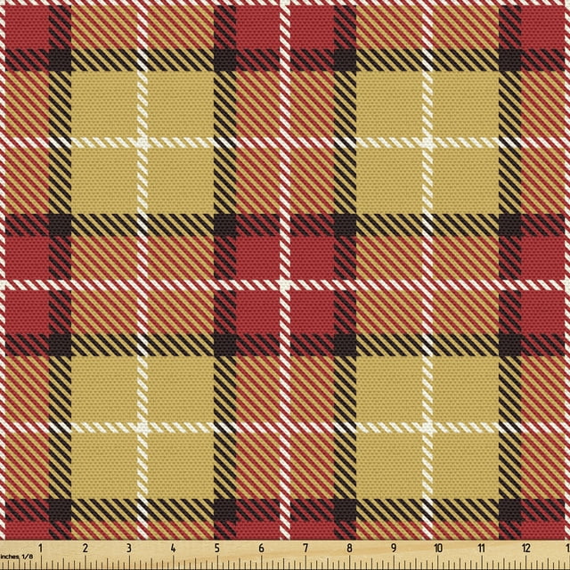 Plaid Upholstery Fabric by the Yard, Nature Tones Plaided Classical ...