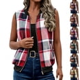 thumbnail image 1 of Plaid Vest for Women Plus Size V-Neck Sleeveless Flannel Layering Piece for Casual Fall Spring Outfits Outdoor Wear, 1 of 7