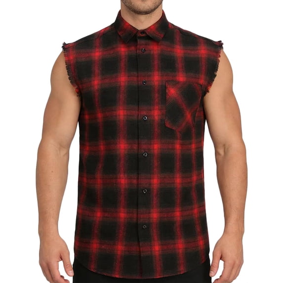Plaid Vests for Men Button Down Shirt Summer Tank Tops Sleeveless Vest Front Pocket T Shirt Cotton Gym Top Running Athletic Sports Muscle Bodybuilding Tshirts