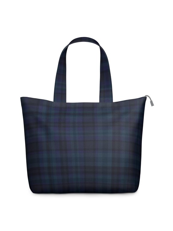 Plaid Weekender Bag for Women Travel Tote with Vintage Checkered Pattern, Rustic Farmhouse Plaid, Geometric Striped Design, Carry-On Bag