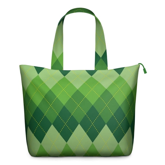 Plaid Weekender Bag for Women Travel Tote with Vintage Checkered Pattern, Rustic Farmhouse Plaid, Geometric Striped Design, Carry-On Bag