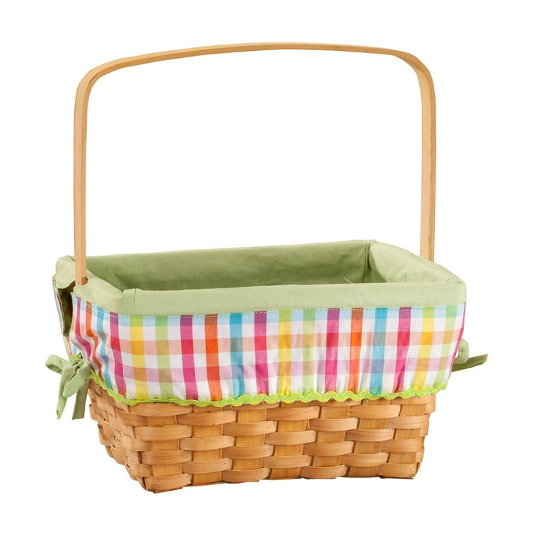 Vintage Longeberger Small Wooden Basket With Handle Easter Basket