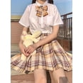 thumbnail image 1 of Plaid Women Pleated Skirt Bow Knot Summer High Waist Preppy Girls Dance Mini Skirt Cute A Line Harajuku Sexy Japan Faldas, 1 of 7