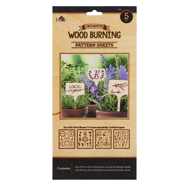 Plaid Wood Burning Tool Pattern Design Sheets, Outdoor, Set of 5