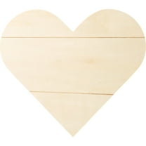 Plaid Wood Surface, Heart Shaped Plaque, 1 Piece, 12 1/2" x 12 1/8", Unfinished Wood