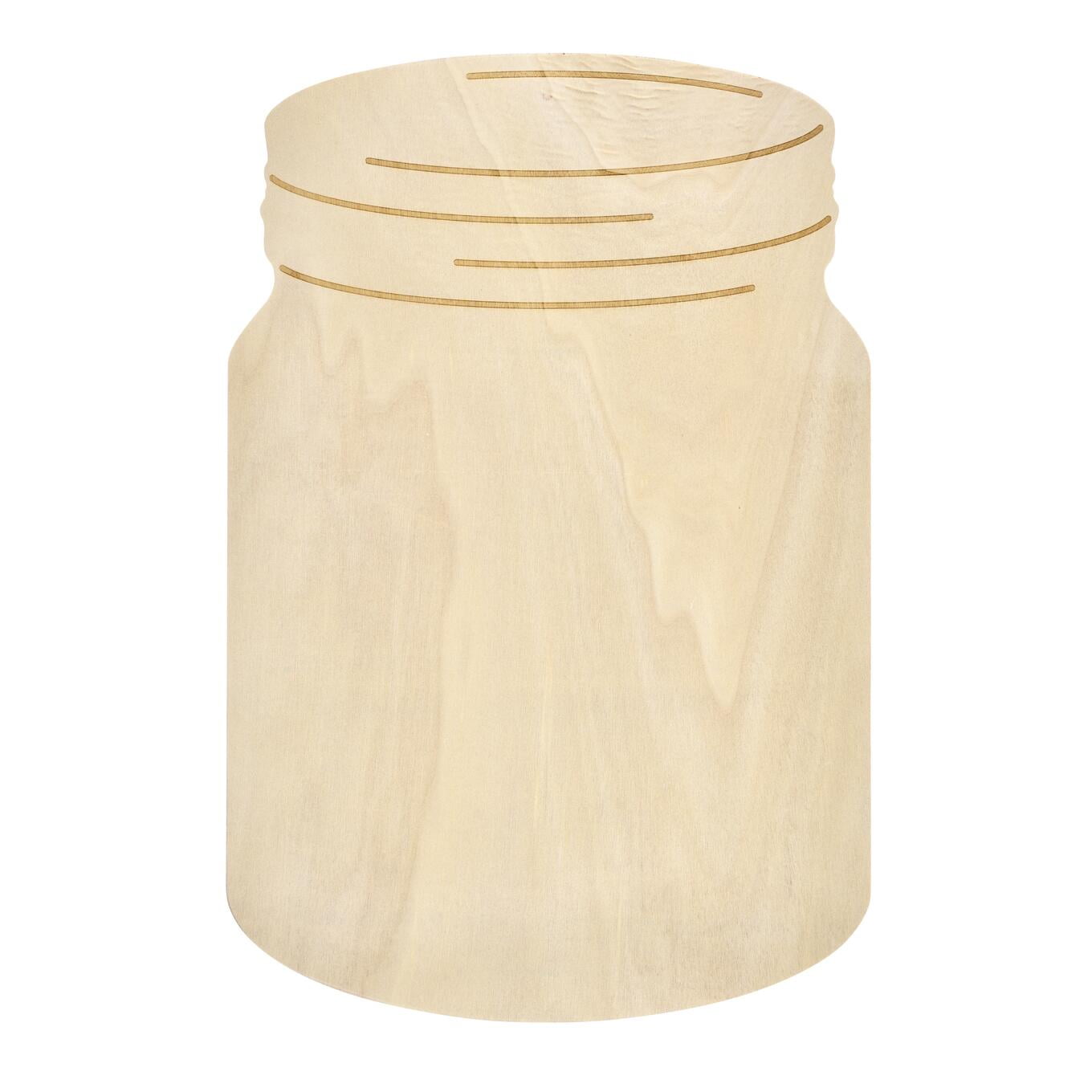 Plaid Wood Surfaces Large Mason Jar Plaque, 18" x 12"