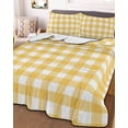 thumbnail image 1 of Plaid Yellle, Full Size Down Alternative Comforter, Lightweight Comforter Quilt Bedding Set with Pillow Shams Rural Abstract Geometric Lattice All Seasons Bed Comforter Duvet Insert 78"x90", 1 of 7