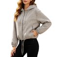 thumbnail image 1 of Plaid Zip Up Jacket Casual Long Sleeve Collared Lightweight Fall Coat Women Street Outerwear(Big & Tall,XS), 1 of 9