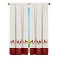 thumbnail image 1 of Plaid and Cardinal Embroidered Polyester Window Curtains, 1 of 5