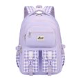 thumbnail image 1 of Plaid campus Backpack, Cute Checkered Large Capacity Bookbag Waterproof Nylon Multi Pocket Backpack for Teenagers, Lightweight Campus Backpack with Side Mesh Pockets, Unisex Plaid Print Backpack, 1 of 3