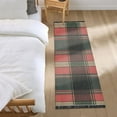 thumbnail image 1 of Plaid in Green Red Yellow Bedside Runner Rug 2'x 6' Non Slip Carpet Floor Mat Area Rug, 1 of 8