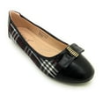 thumbnail image 1 of Plaid with Solid Toe Tip Ballerina Flats, 1 of 4