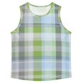 thumbnail image 1 of Plaids with Green Blue Gray Color Vest Undershirt Tank Top Sleeveless Quick Dry M, 1 of 7