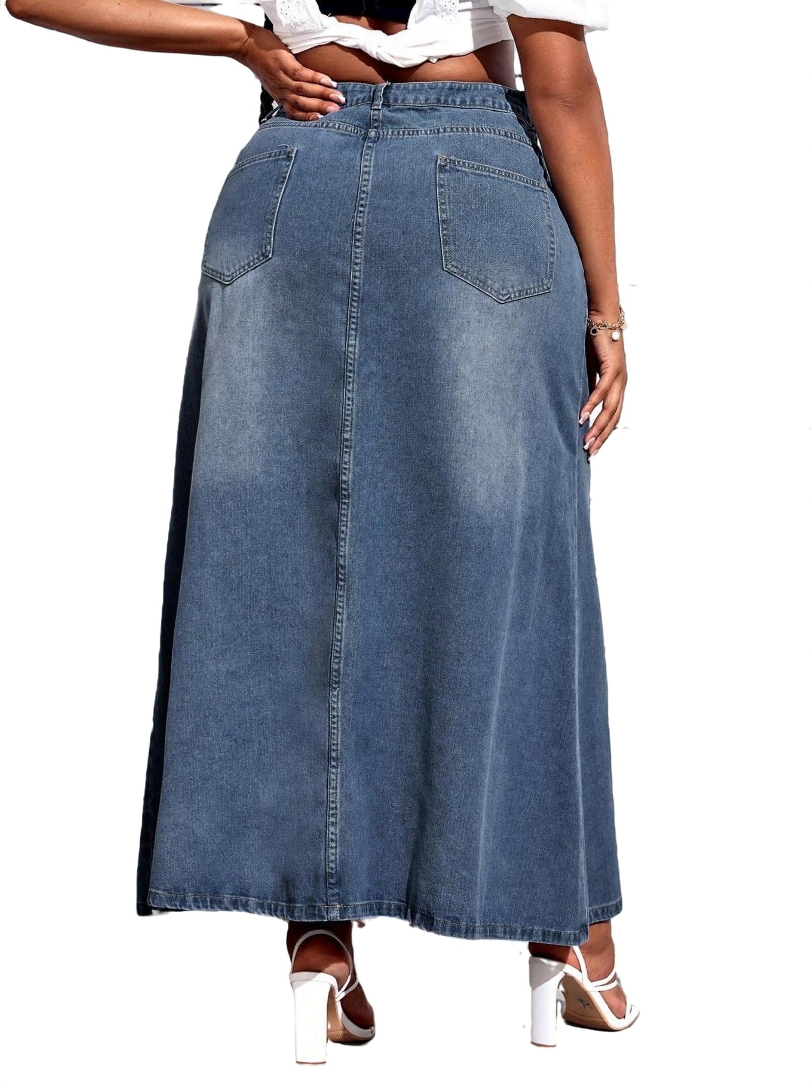 Plus size long denim skirts home depot hotsell