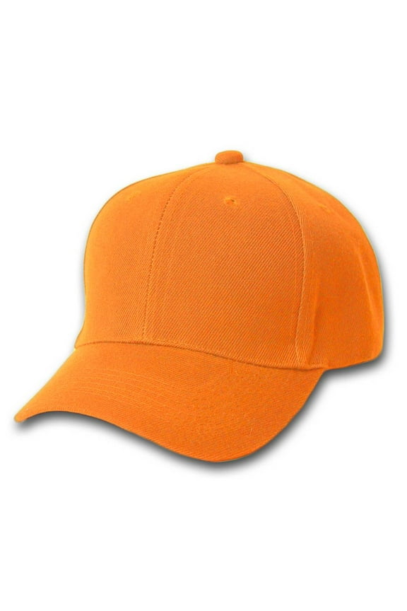 New Orange Plain Blank Baseball Youth Cap Hat