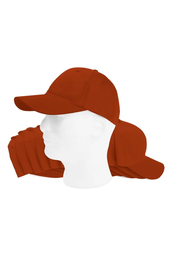 Plain Adjustable Adjustable Hat - 12 Pack - Rust