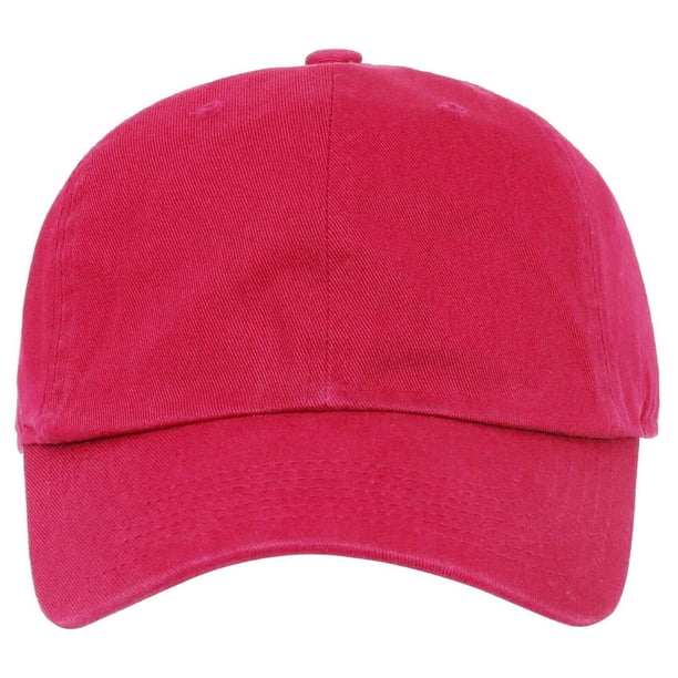 Unisex Hot Pink Classic Adjustable Plain Hat Hand Wash Imported Baseball Cap NY Yankees Clean Up Adjustable Cap - Hot Pink Dad Hat main image 2