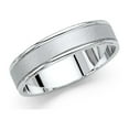 thumbnail image 1 of Plain Band Solid 14k White Gold Wedding Ring Sand & Polished Finish Classic Style Men Women 5 mm Size 8, 1 of 1
