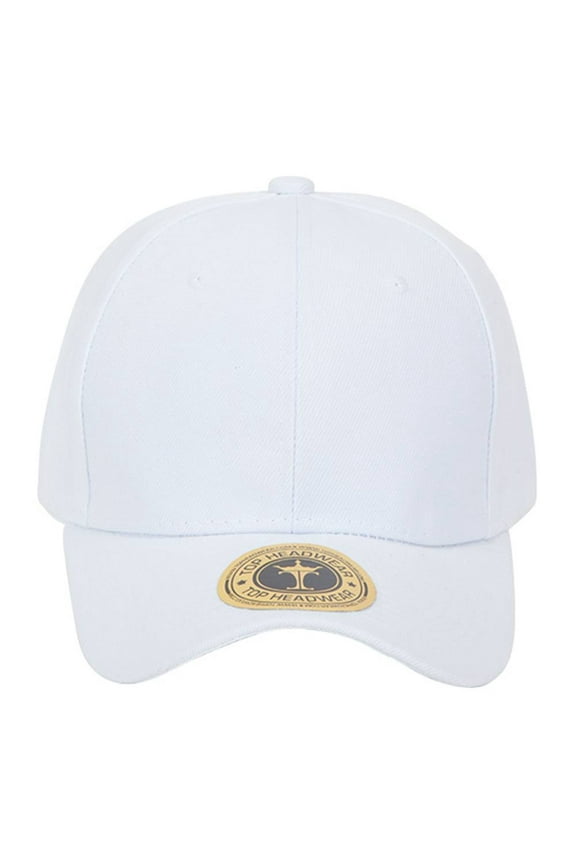Plain Baseball Adjustment Closure Hat Cap - White