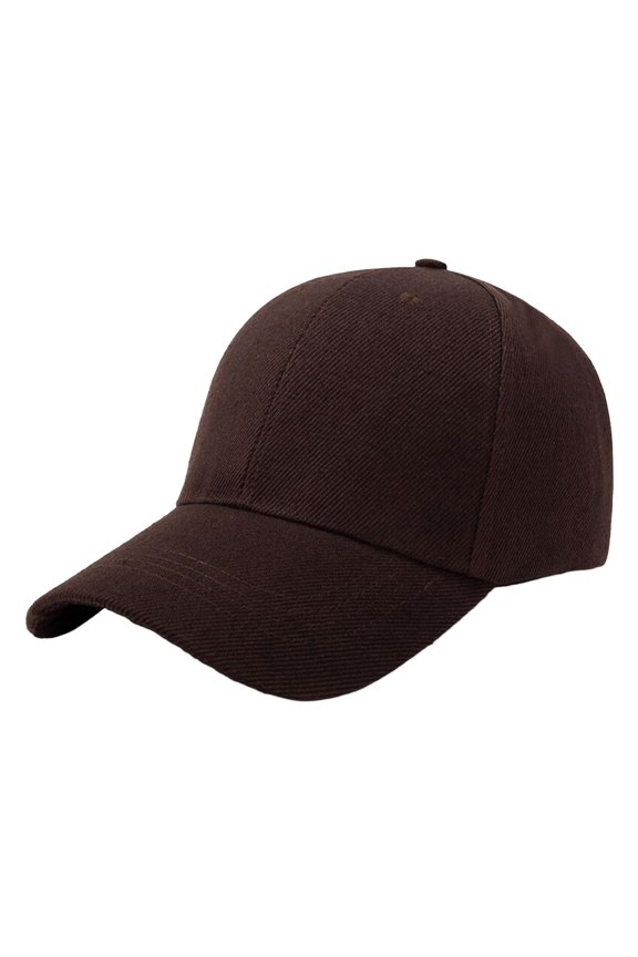 Plain Baseball Cap Adjustable Running and Outdoor Unisex Hat Coffee One Size
