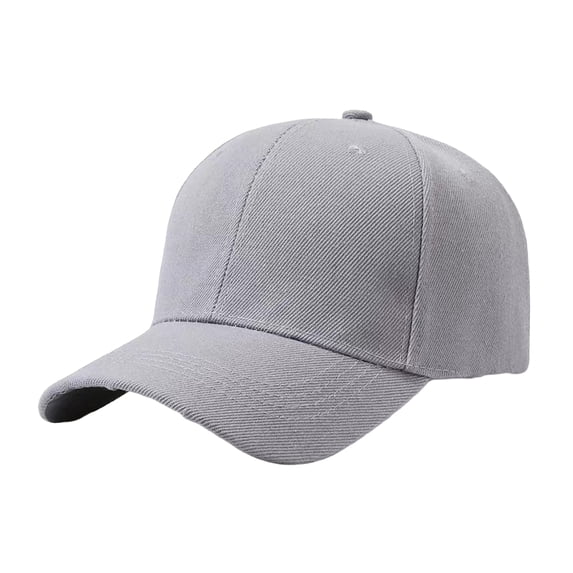 Plain Baseball Cap Adjustable Running and Outdoor Unisex Hat Light Gray One Size