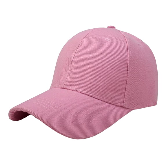 Plain Baseball Cap Adjustable Running and Outdoor Unisex Hat Pink One Size