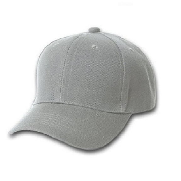 Plain Baseball Cap - Blank Hat with Solid Color and Adjustable (Gray)