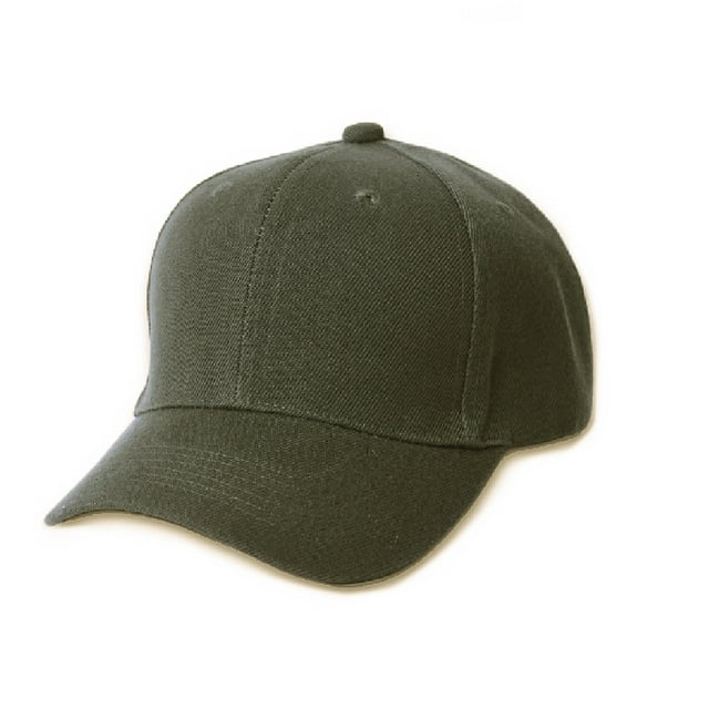 Plain Baseball Cap - Blank Hat with Solid Color and Adjustable (Green)