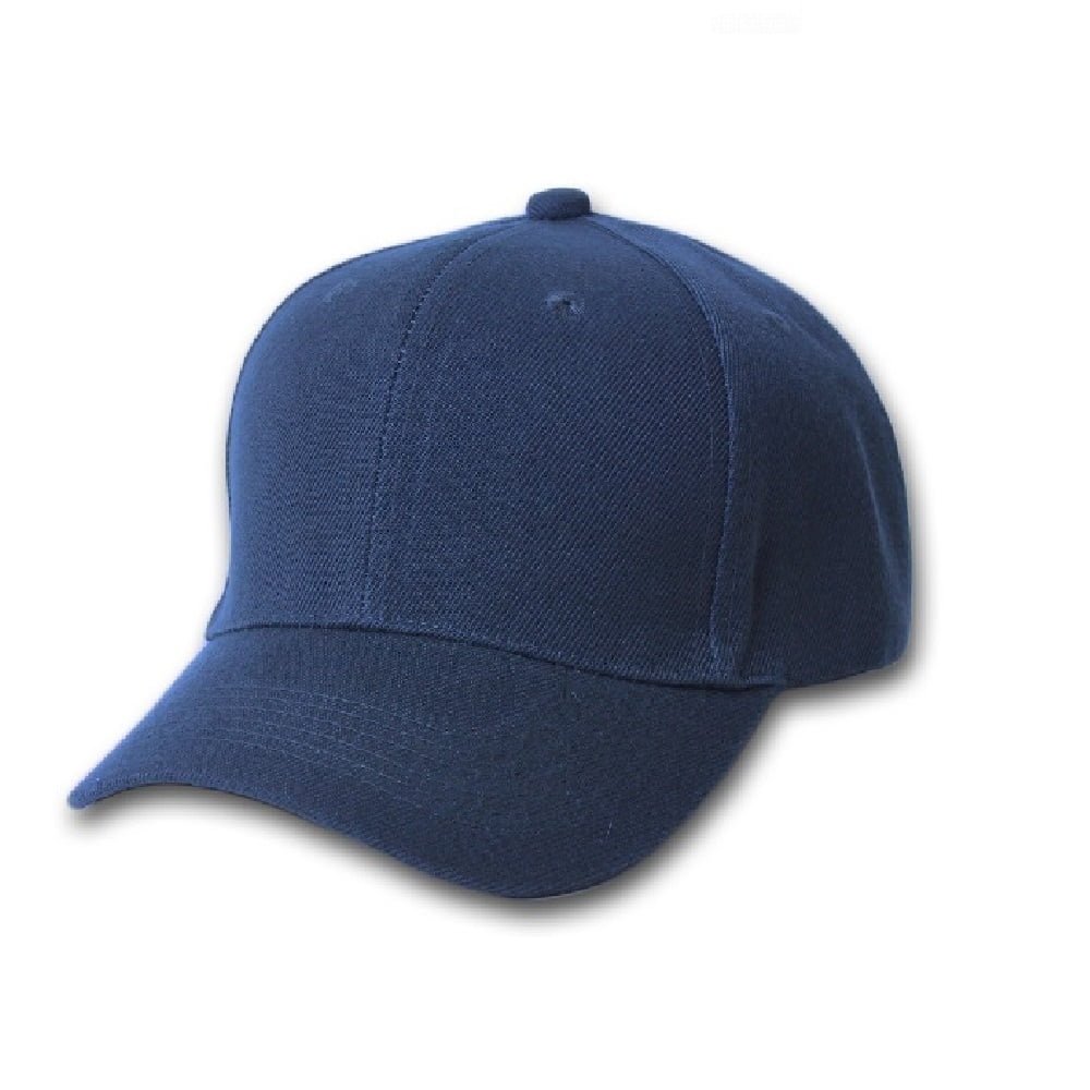 Plain Baseball Cap - Blank Hat with Solid Color and Adjustable (Black) 