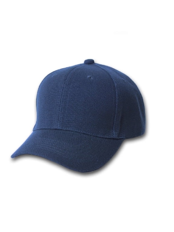Plain Baseball Cap - Blank Hat with Solid Color and Adjustable (Navy)