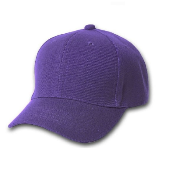 Plain Baseball Cap - Blank Hat with Solid Color and Adjustable (Purple)
