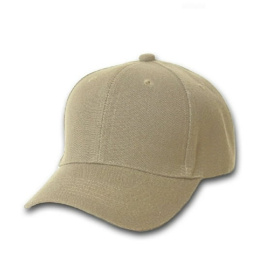 Plain Baseball Cap - Blank Hat with Solid Color and Adjustable (Tan)